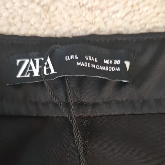 Zara Black Satin Cargo Pants - Picture 11 of 16